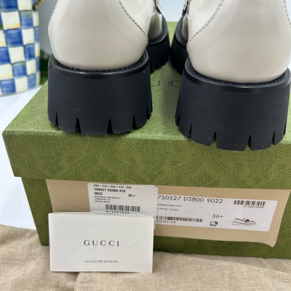 Women’s Gucci, patent leather interlocking GG loafers size 36.5 made in Italy - Picture 10 of 11